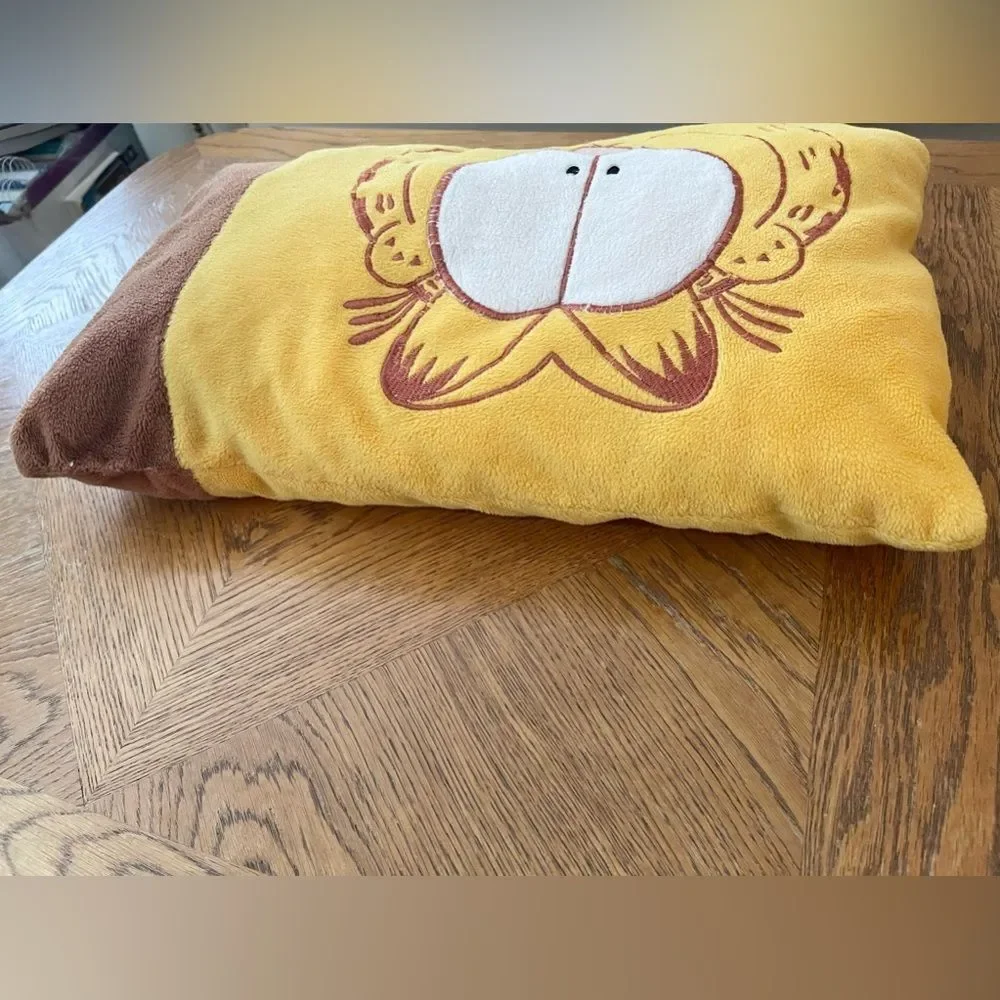 Garfield Throw Pillow Small Rectangle Yellow Brown